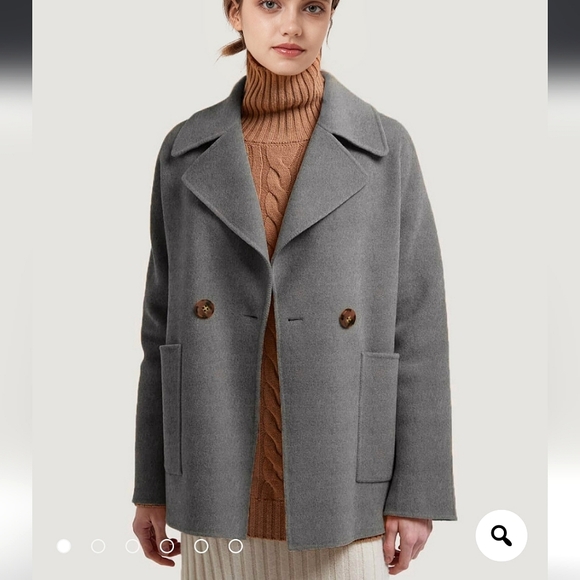 NAP Loungewear Jackets & Blazers - 🆕 NAP Loungewear Double Breasted Wool Peacoat in Fog Sz. M